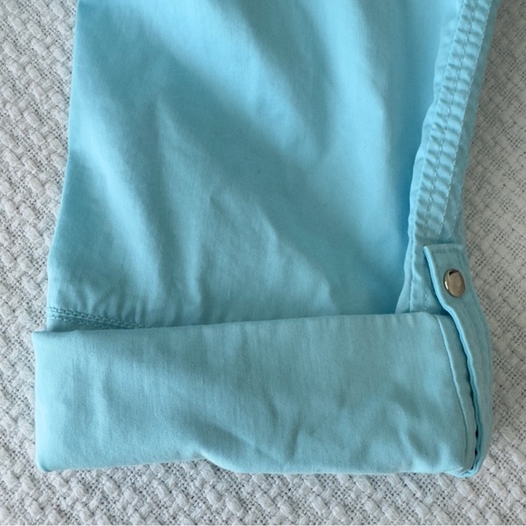 Chicos Light Blue Crop Ankle Roll Cuff Pants Women’s 10 Medium High Rise - Picture 4 of 7